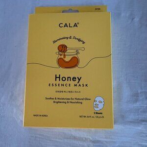 NWT,  CALA Honey Essence Face Mask Korean Skincare 5 Illuminating Sheet Masks